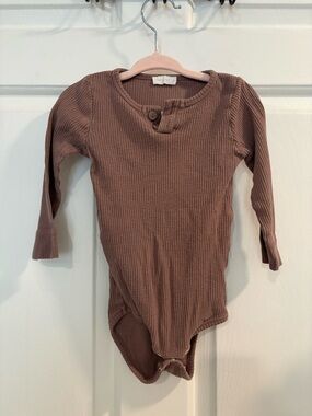Jamie Kay Essentials Modal Ribbed Long Sleeve Baby Bodysuit - Mauve